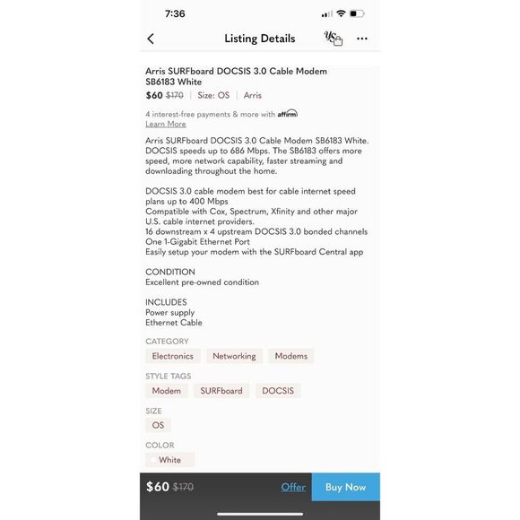 DOCSIS 3.0 Modem SURFboard SB6183 - Picture 8 of 10